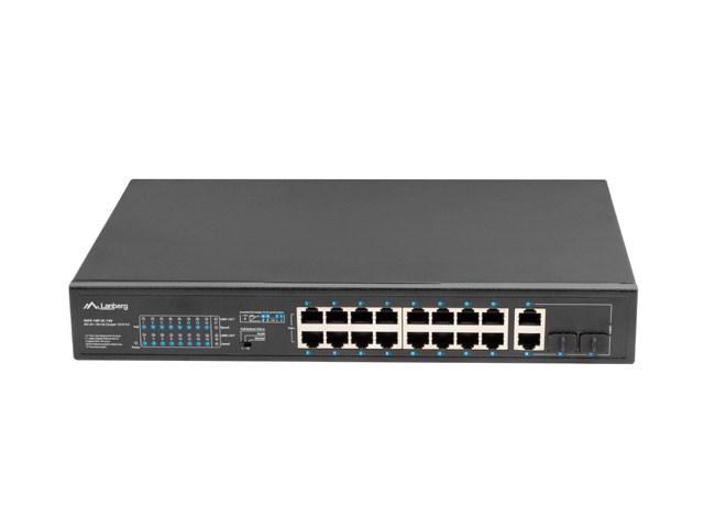 Netværksswitch Lanberg 19" rack PoE+ 16x Fast Ethernet, 2x combo SFP/Gigabit, 150 W billede
