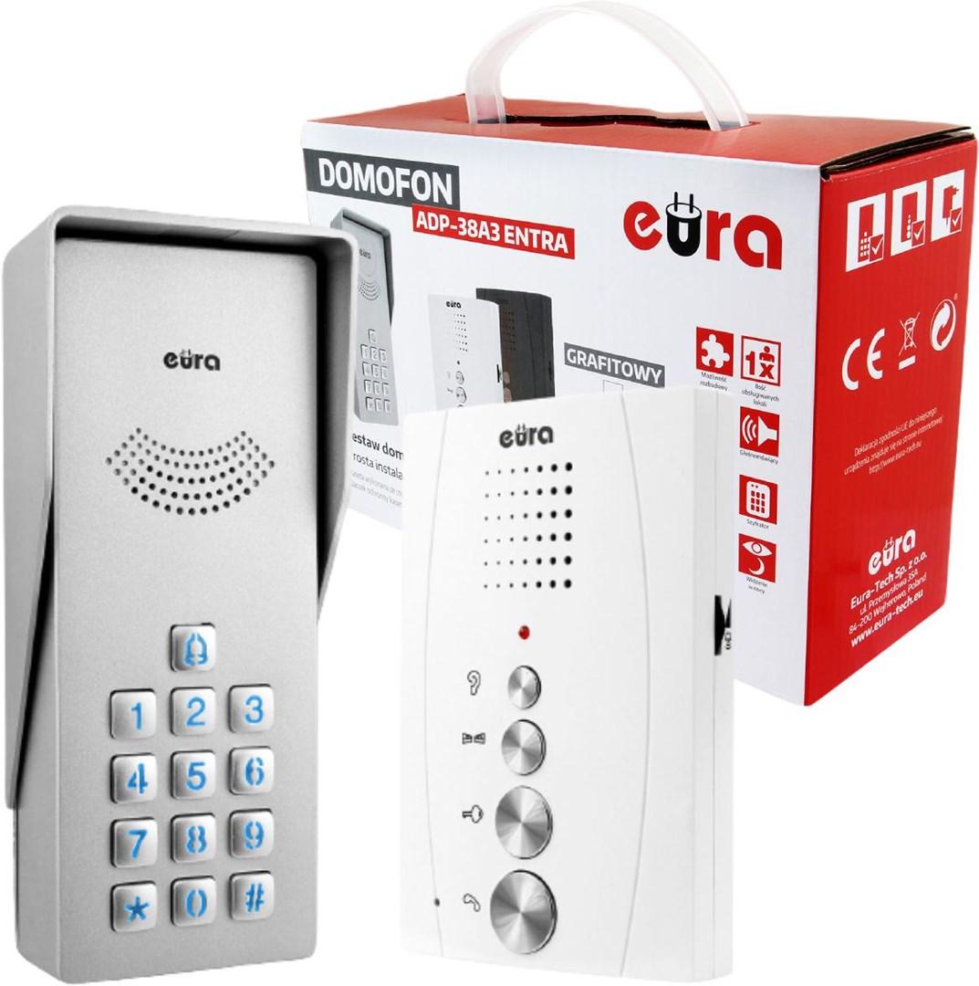Dørtelefon med tastatur Eura ADP-38A3 Entra – hvid billede