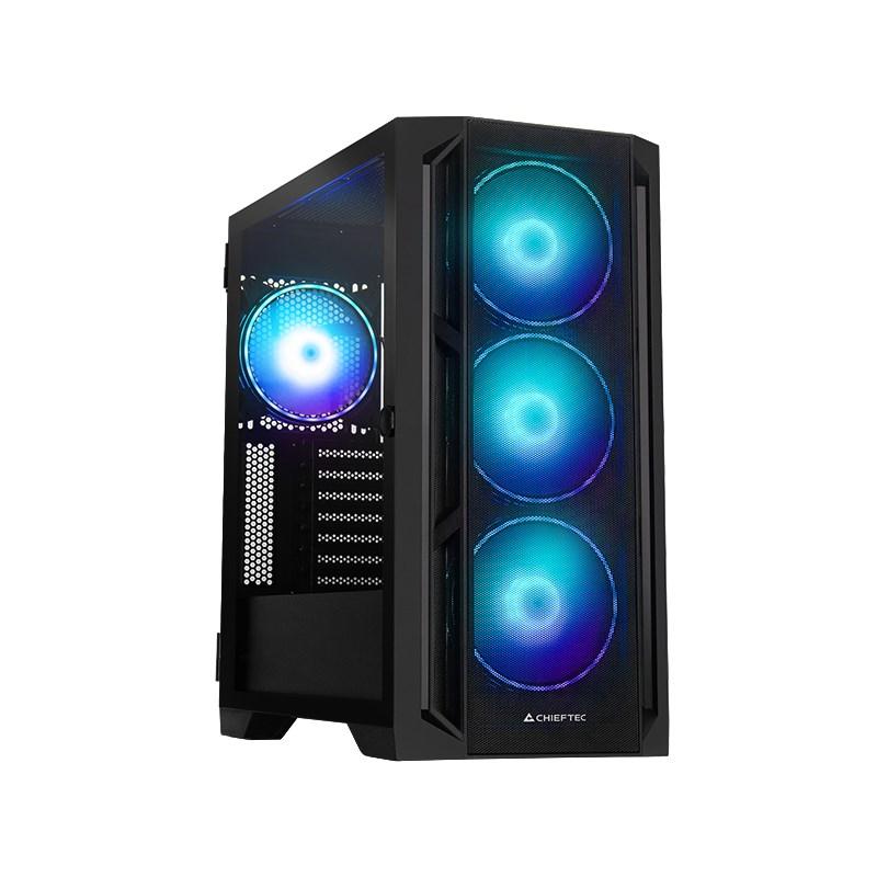 PC kabinet Chieftec APEX LUMO GA-01B-L-OP Midi Tower - sort billede