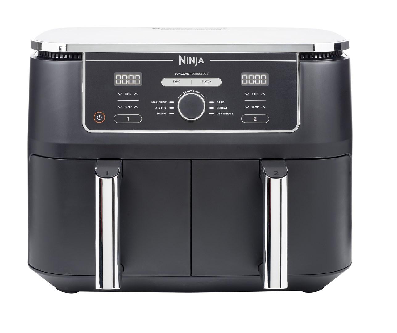 Airfryer Ninja AF400EU Double 9,5 l – varmluftsfriture, 2 zoner, 2.470 W – sort