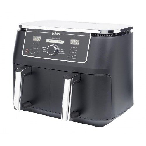 Airfryer Ninja AF400EU Double 9,5 l – varmluftsfriture, 2 zoner, 2.470 W – sort