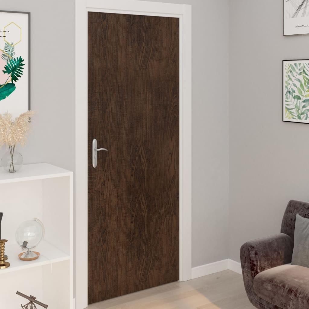 Selvklæbende dørfolie 4 stk. 210x90 cm PVC mørkt egetræ