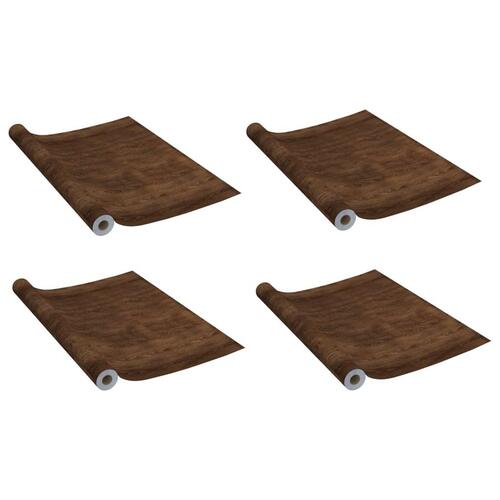 Selvklæbende dørfolie 4 stk. 210x90 cm PVC mørkt egetræ