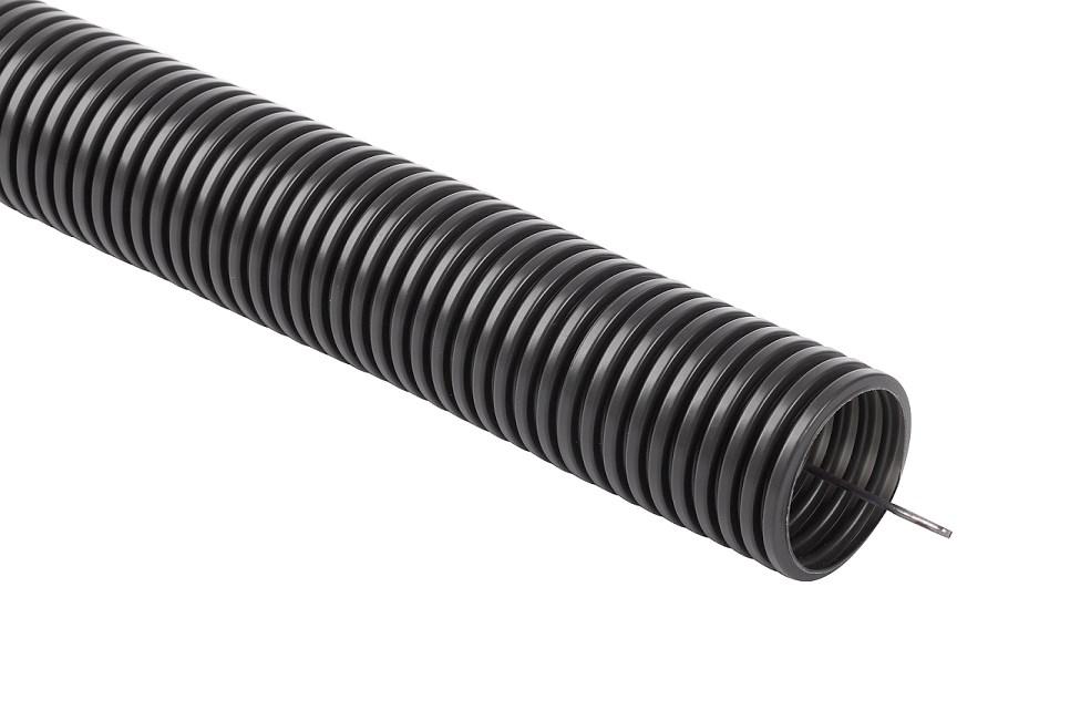Installationsrør korrugeret fleksibelt, PVC, UV, 320 N - 50/43 mm, 25 m billede