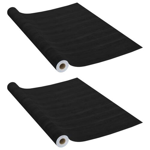 Selvklæbende folie til møbler 2 stk. 500x90 cm PVC mørkt træ