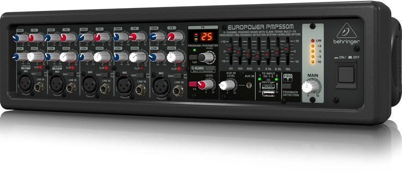 Mixerbord Behringer PMP550M – 5 kanaler, 20–20.000 Hz, sort billede