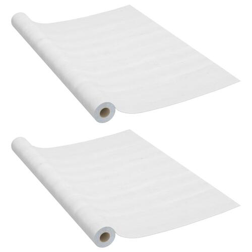 Selvklæbende møbelfolie 2 stk. 500x90 cm PVC hvidt træ