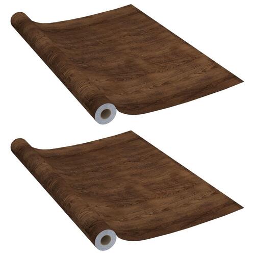 Selvklæbende møbelfolie 2 stk. 500x90 cm PVC mørkt egetræ