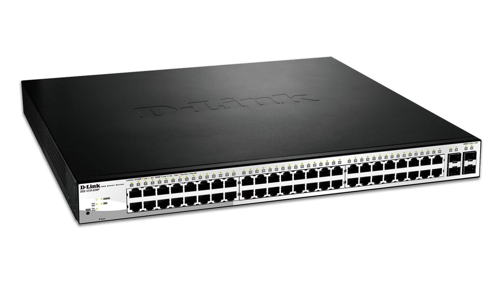 Netværksswitch D-Link DGS-1210-52MP L2 Gigabit PoE, sort/grå billede