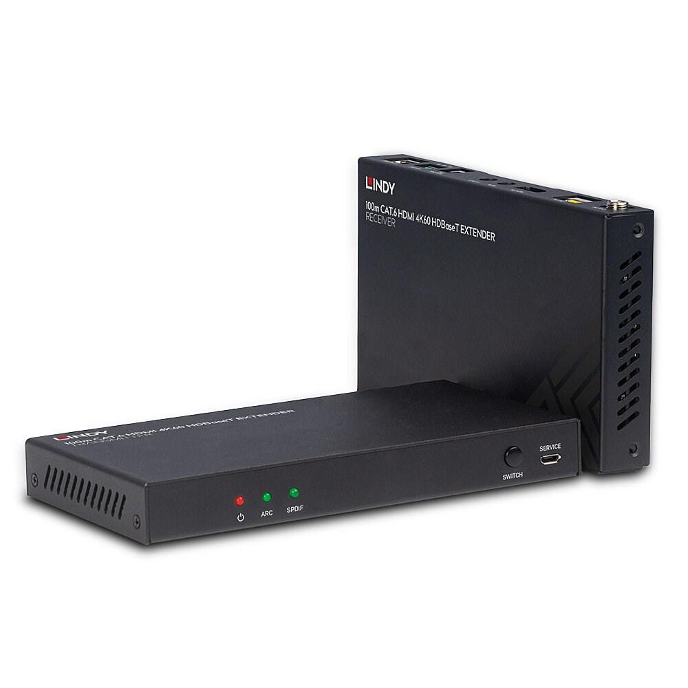 HDMI extender 100 m - LINDY Cat6 4K60 med lyd, IR og RSâ232 (HDBaseT) billede