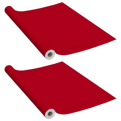 Selvklæbende møbelfolie 2 stk. 500x90 cm PVC rød