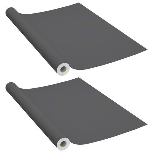 Selvklæbende møbelfolie 2 stk. 500x90 cm PVC grå