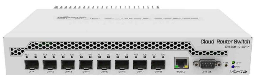 Netværksswitch MikroTik CRS309-1G-8S+ - managed, PoE, hvid billede