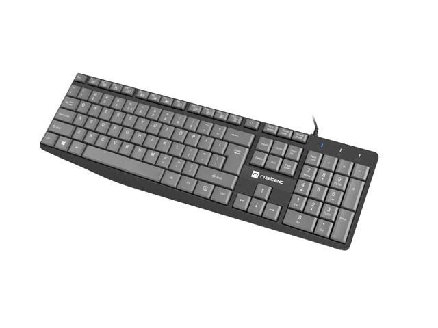 Tastatur med kabel NATEC Nautilus US Slim (fuld størrelse) billede