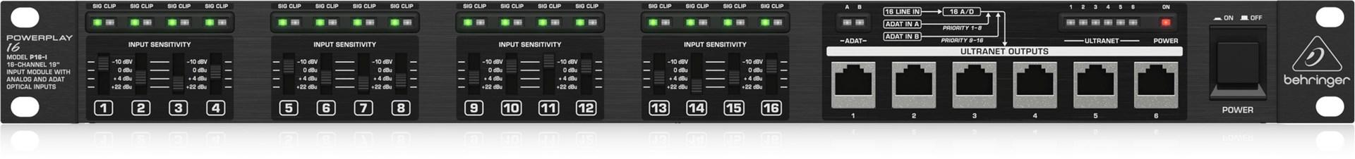 Mikserbord Behringer P16-I – 16 kanaler, 20–20.000 Hz, sort