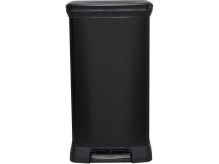 Skraldespand med pedal 50 l – CURVER, sort metallic billede