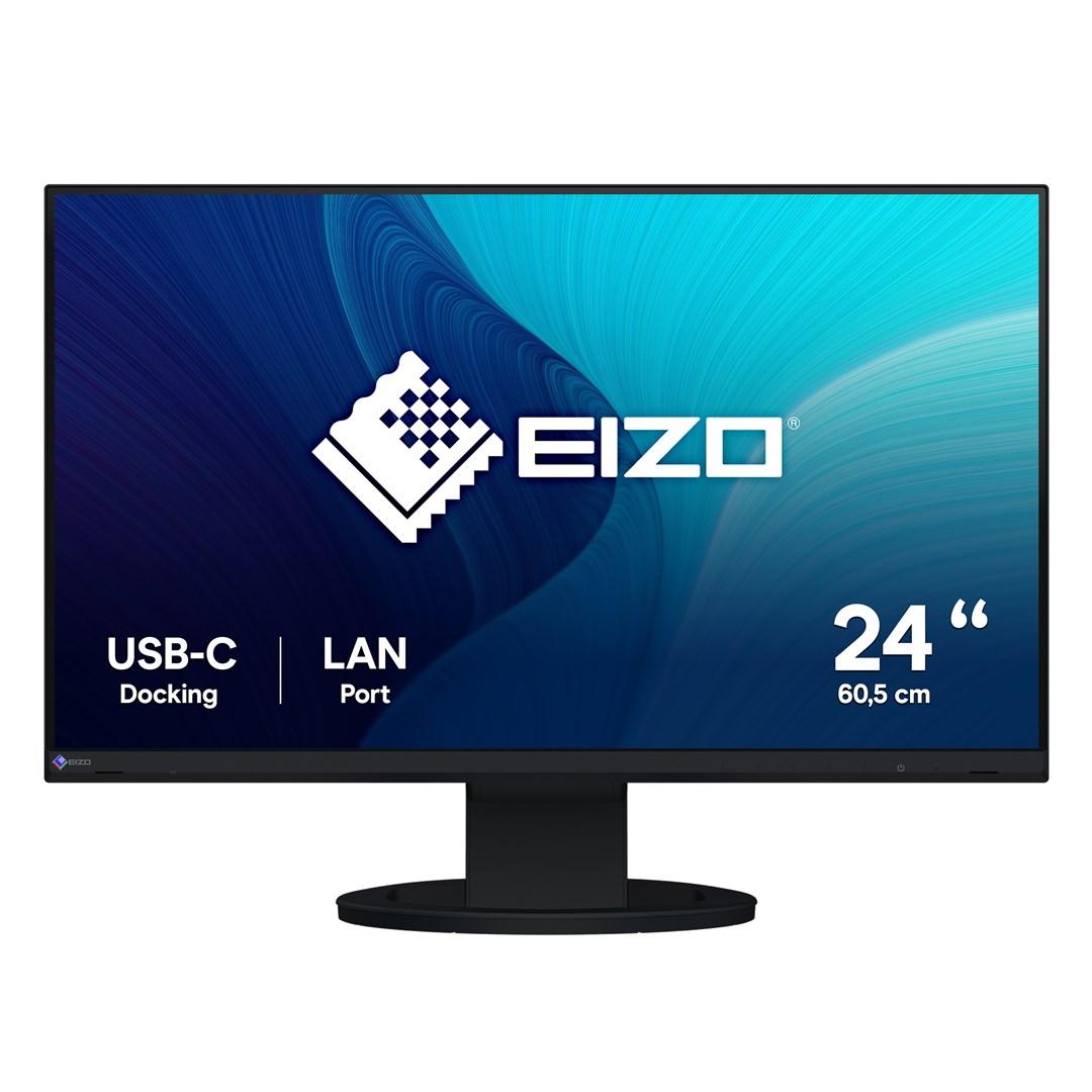 Skærm 24" EIZO FlexScan EV2490-BK - Full HD, USB‑C dok, LAN, sort