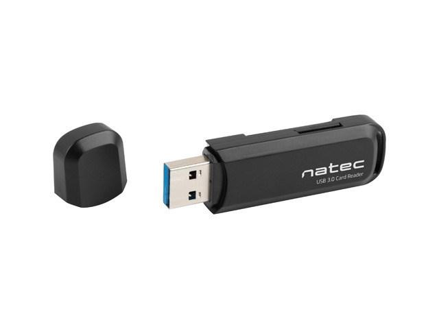 Hukommelseskortlæser USB 3.0 – NATEC Scarab 2, Type-A, sort billede