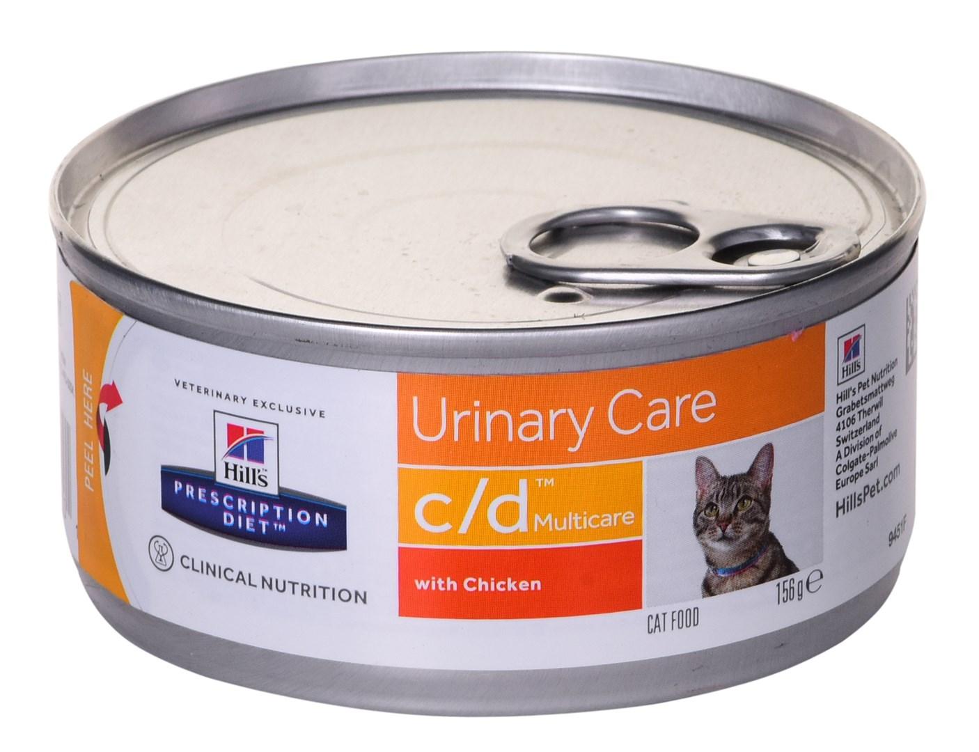 Kattemad vådfoder Hill's Prescription Diet c/d Urinary Care med kylling 156 g billede