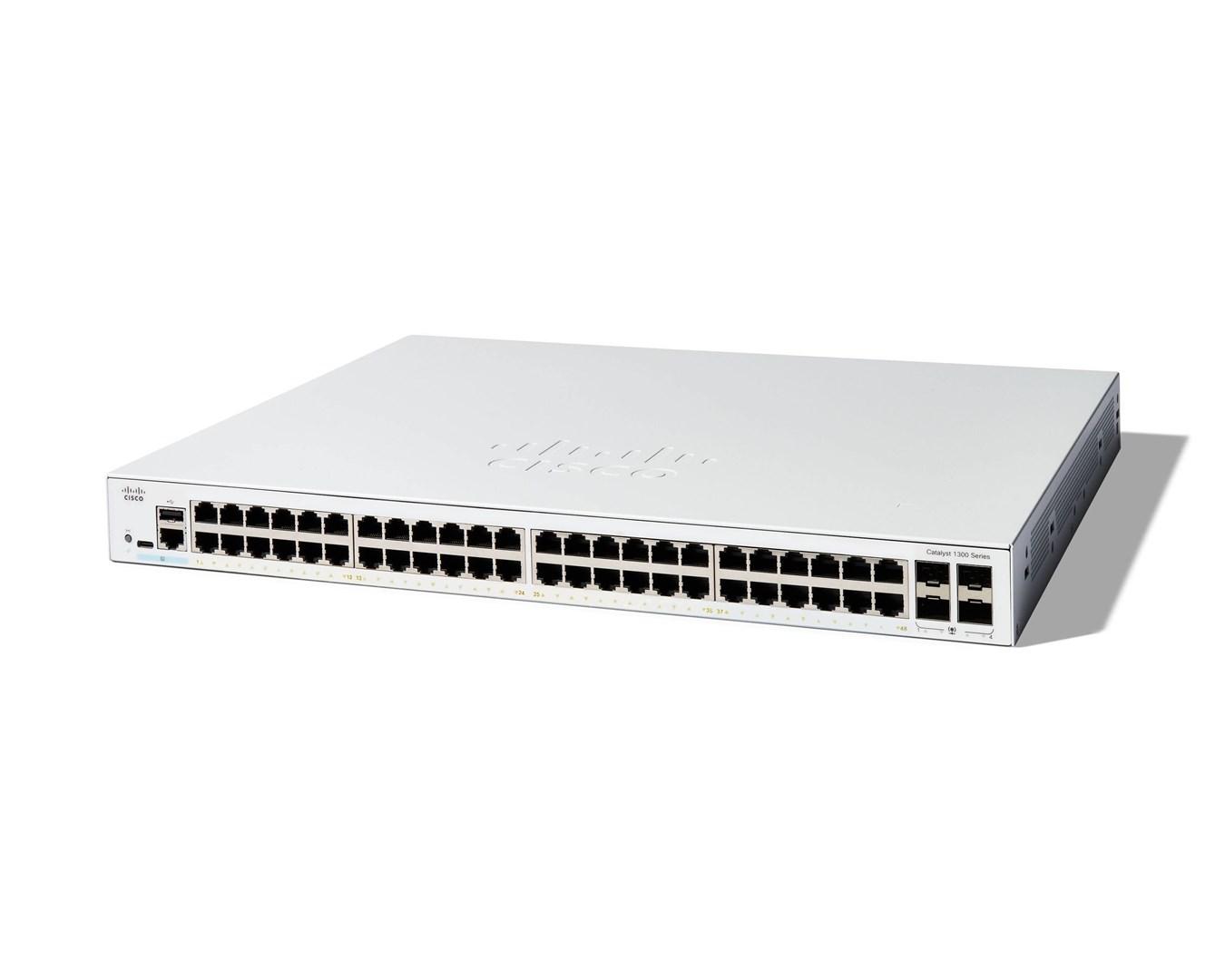 Netværksswitch Cisco Catalyst 1300-48T-4G - 48x Gigabit, 4x SFP, Managed billede