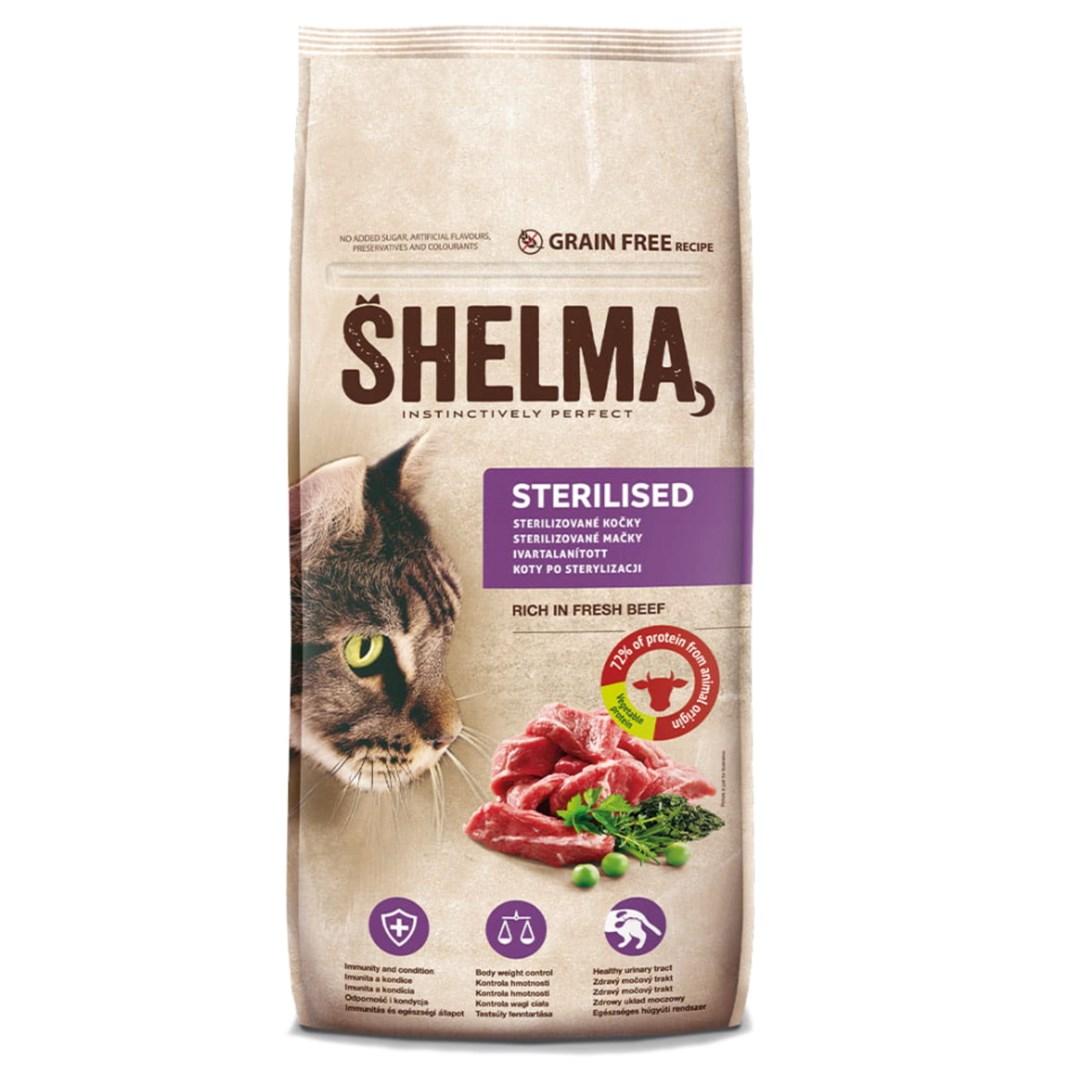 Tørfoder til kat – SHELMA Sterilised Oksekød 8 kg billede