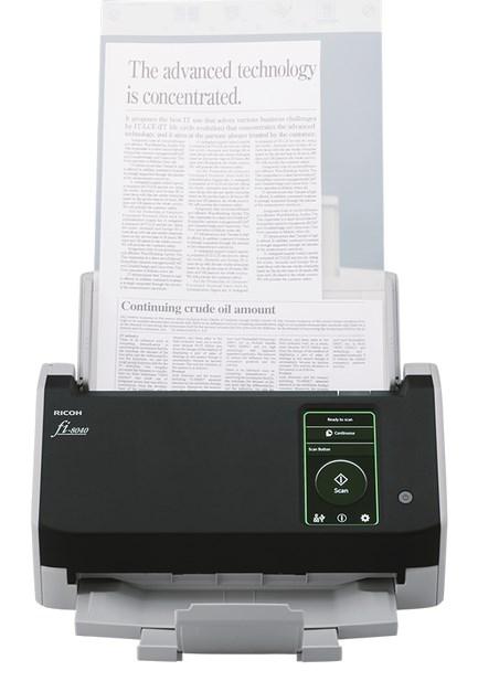 Dokumentscanner ADF med manuel indføring - Ricoh fi‑8040, A4, 600 × 600 dpi, sort/grå