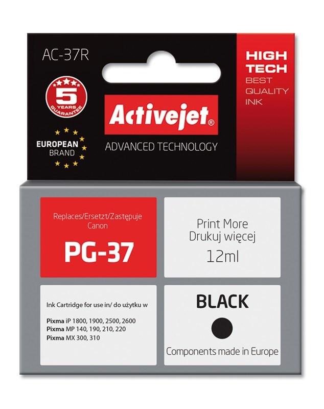 Blækpatron til Canon PG-37 – Activejet AC-37R, sort, 12 ml (Premium, kompatibel) billede