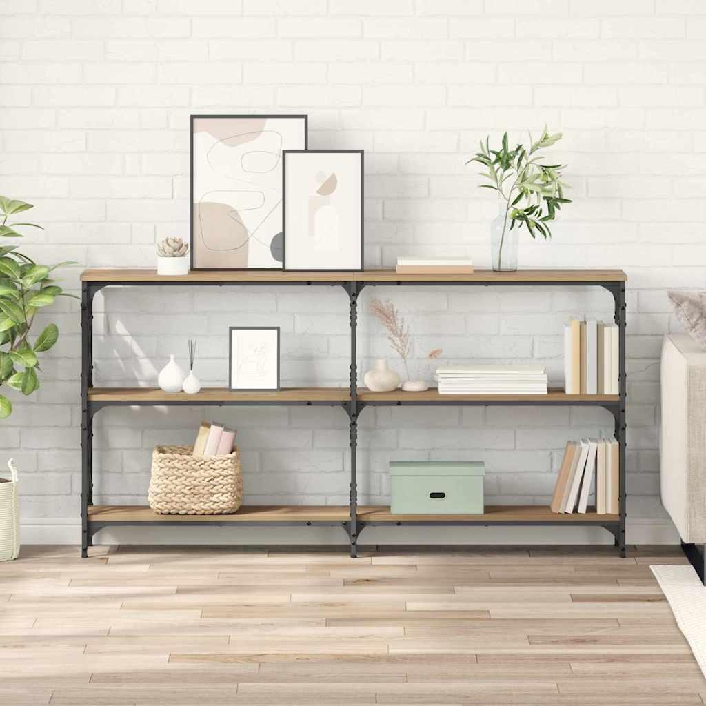 Konsolbord artisan eg 156 x 28 x 80,5 cm Konstrueret træ billede