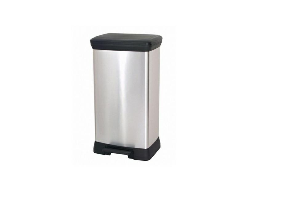 Skraldespand med pedal 50 l - CURVER, metalliseret billede