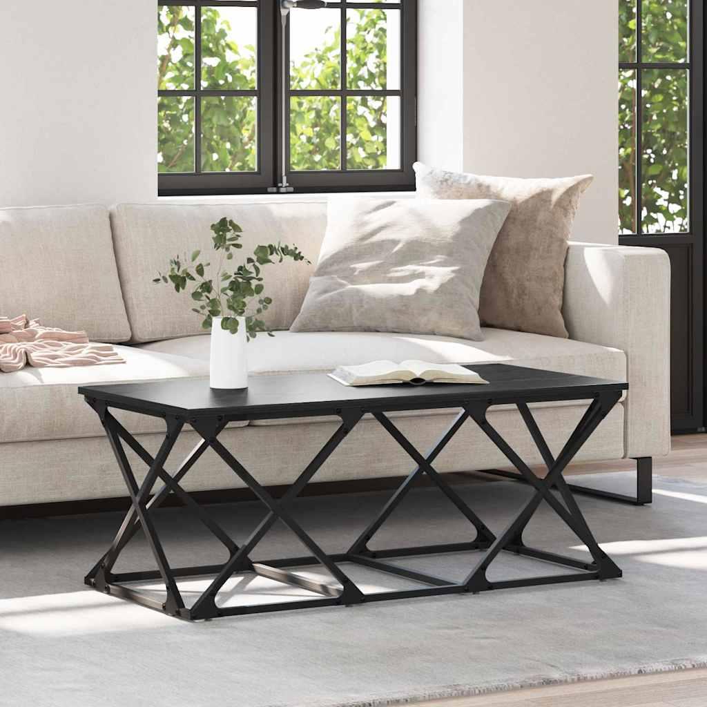Sofabord Sort eg 100 x 49 x 40 cm Konstrueret træ billede