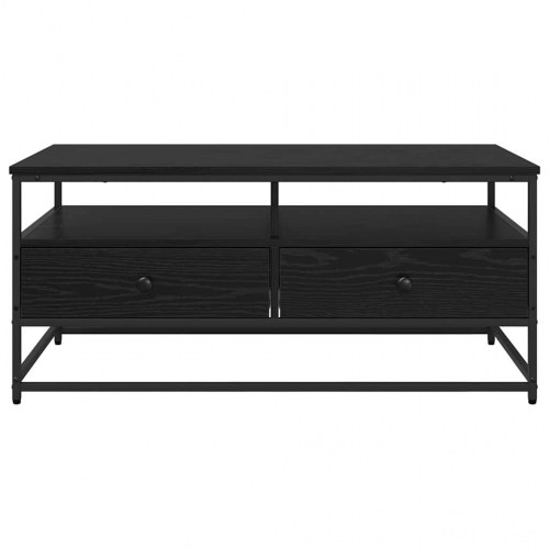 Sofabord med skuffe i sort eg - 100 × 51 × 45 cm, konstrueret træ