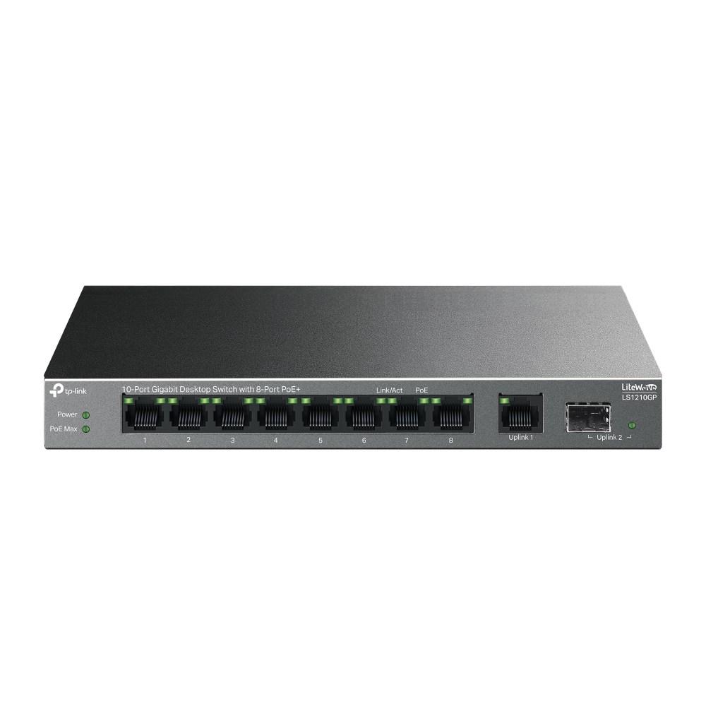Netværksswitch TP-Link LiteWave 10-port Gigabit med 8-poorts PoE+ billede