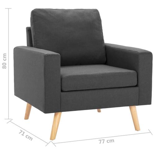 2 personers sofa stof mørkegrå