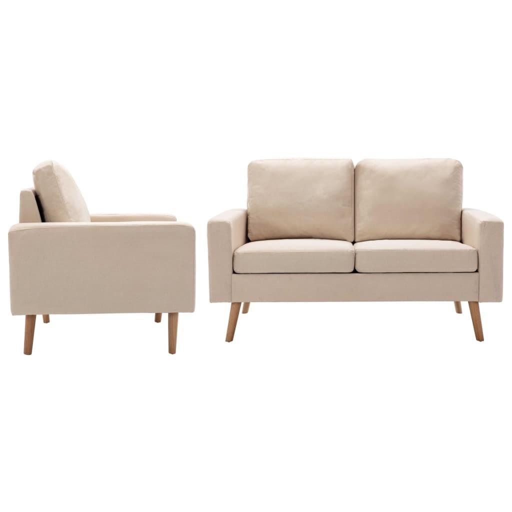 2 personers sofa stof cremefarvet