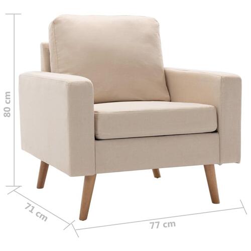 2 personers sofa stof cremefarvet