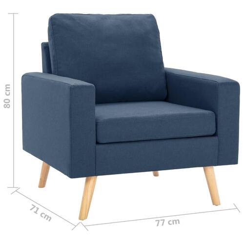 2 personers sofa stof blå