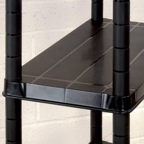 Opbevaringsreol 4 hylder 183x30,5x130 cm plastik sort