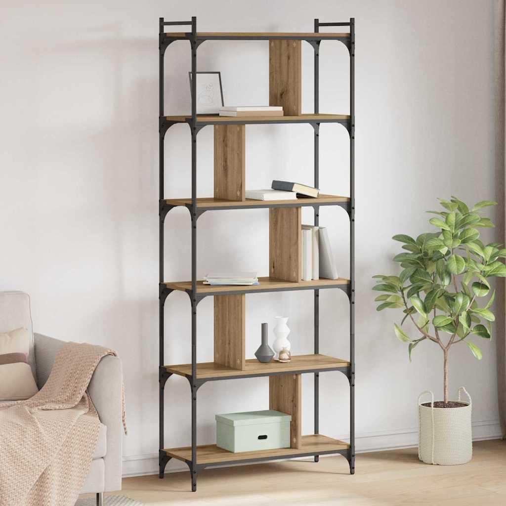 Bogreol artisan eg 76 x 32 x 192 cm Konstrueret træ billede