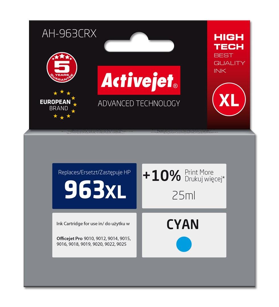 Blækpatron til HP - Activejet AH-963CRX 963XL, cyan, 25 ml (Premium, XL) billede