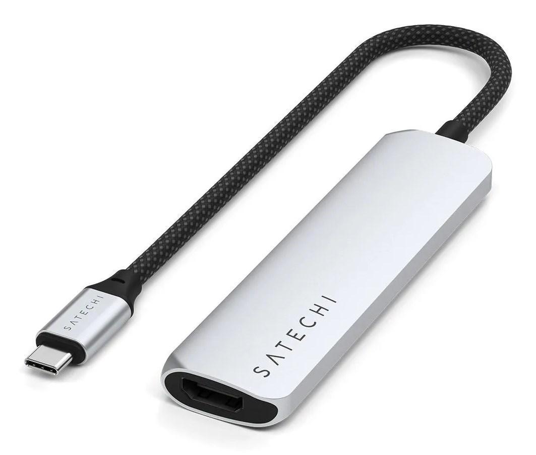 USB-C hub Satechi sølv - 4 porte, HDMI + USB-A/USB-C, 10 Gbit/s