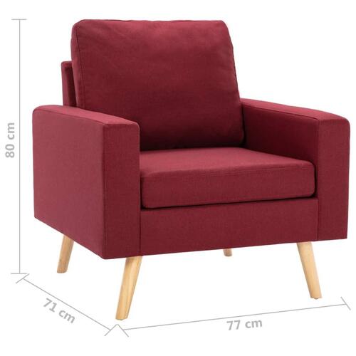 2 personers sofa stof vinrød