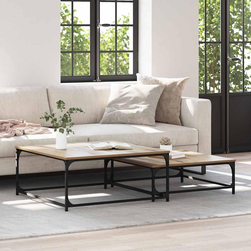 Nesting Kaffebord 2 stk artisan eg 80 x 8035 x cm billede