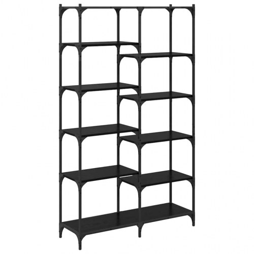 Bogreol med 9 hylder 100 x 32 x 170 cm - sort eg