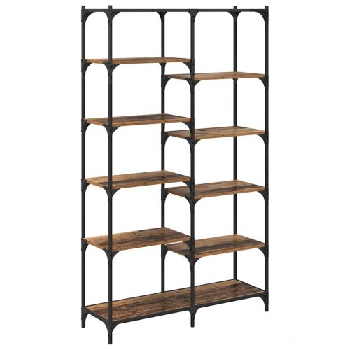 Bogreol 9 hylder - gammelt træ, 100 x 32 x 170 cm