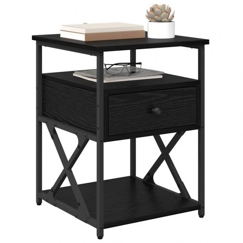 Sengeborde 2 stk. sort eg 40 x 42 x 55 cm