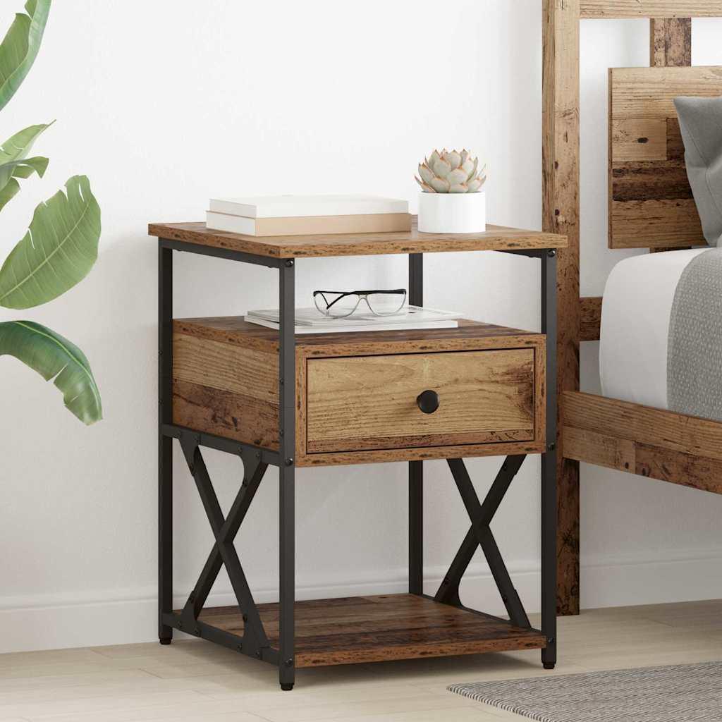 Natskab 2 stk Gammelt træ 40 x 42 x 55 cm Konstrueret træ billede