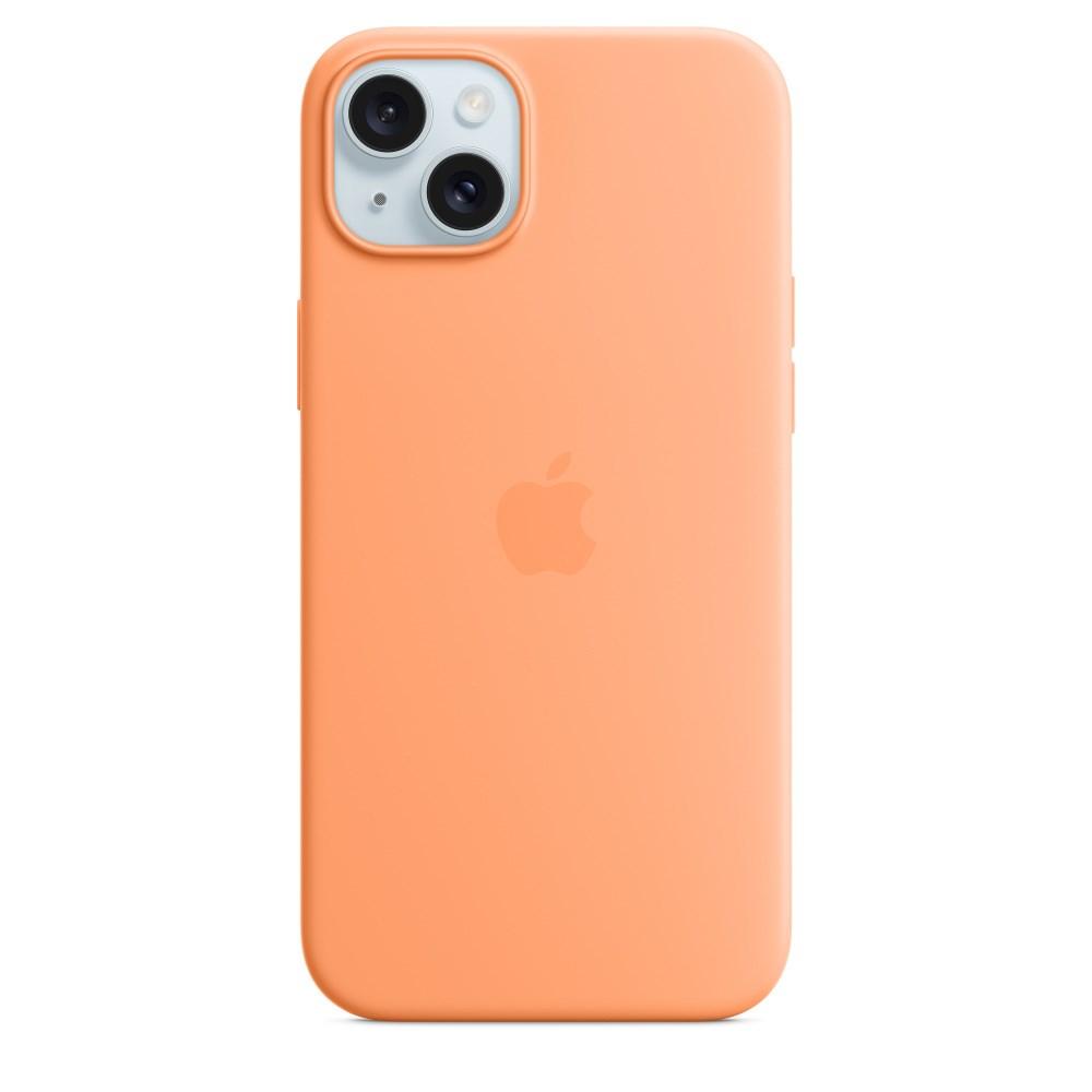 Mobilcover Apple iPhone 15 Plus silikone med MagSafe - Orange Sorbet billede