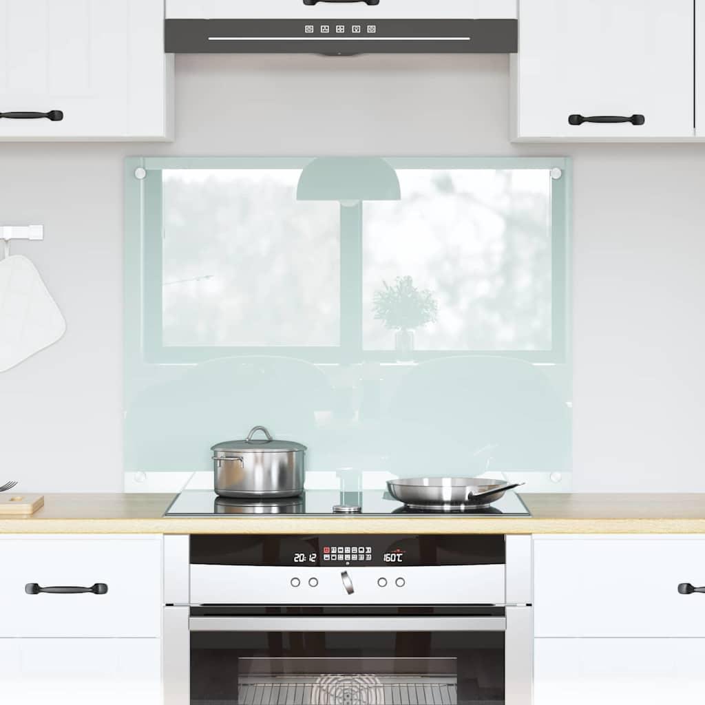 Køkken bagvæg Hvid 80 x 60 x 0.8 cm hærdet glas billede