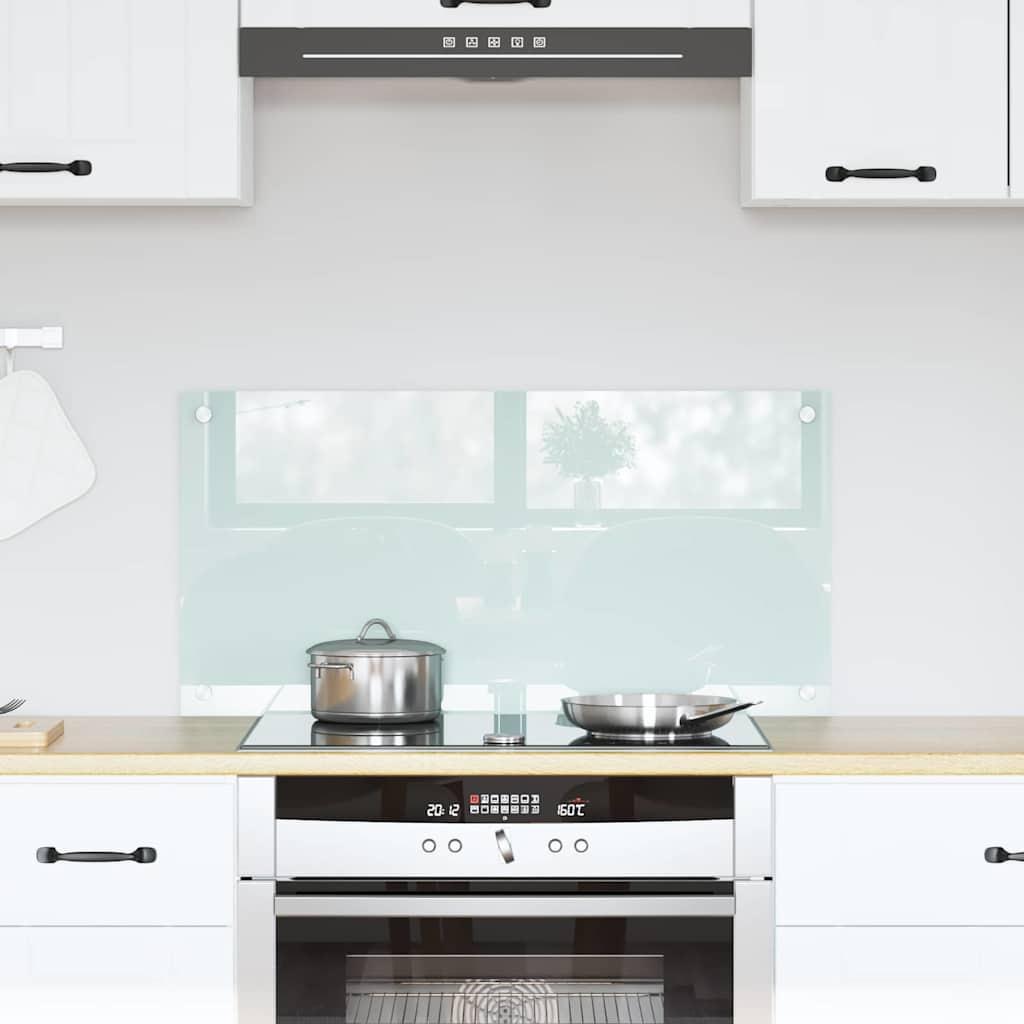 Køkken bagvæg Hvid 80 x 40 x 0.8 cm hærdet glas billede