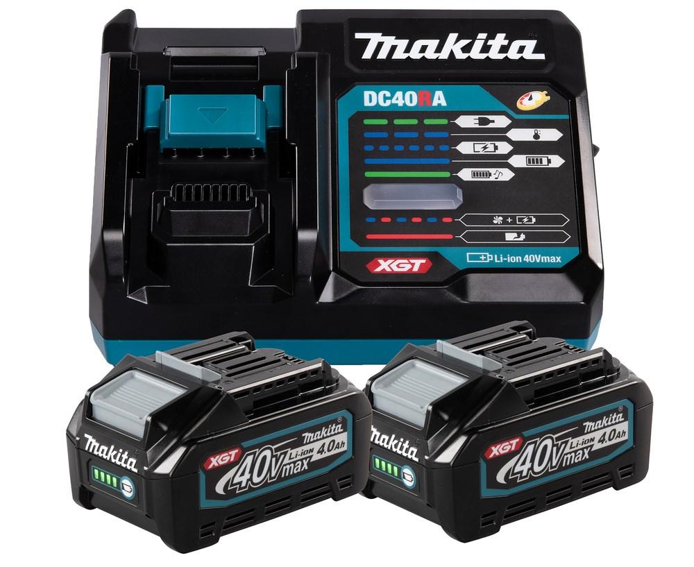 Batteri og lader sæt Makita 40 V XGT - 2x 4,0 Ah + hurtiglader billede